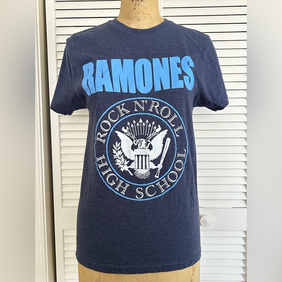1234 Ramones Rock N Roll High School Blue T-Shirt Tee Women Size XS Short Sleeve - Picture 2 of 7